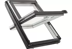 Центрально-поворотное мансардное окно ROTO Designo R45 K из ПВХ с термо-блоком WD-1