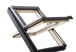 Центрально-поворотное мансардное окно ROTO R49 H из дерева с термо-блоком WD-1