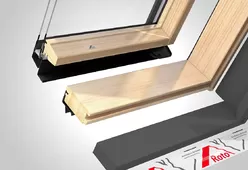 Центрально-поворотное мансардное окно ROTO R49 H из дерева с термо-блоком WD-2